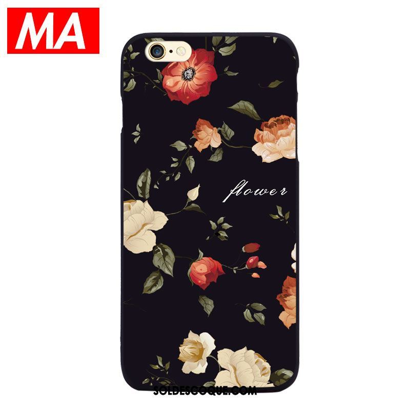 Coque iPhone Se 2020 Fluide Doux Noir Personnalité Tendance Étui Soldes