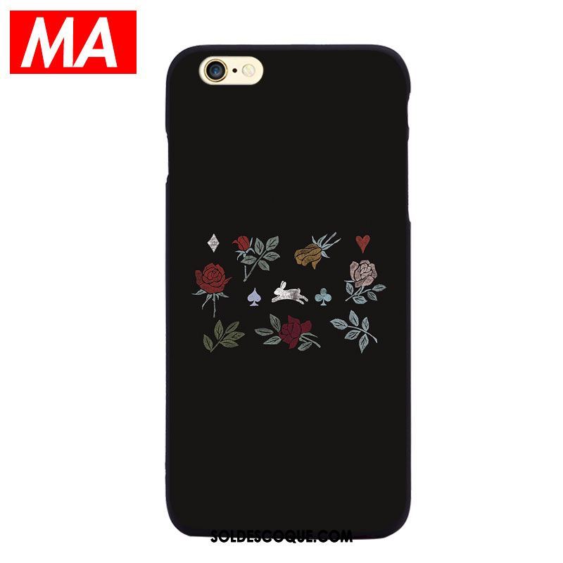 Coque iPhone Se 2020 Fluide Doux Noir Personnalité Tendance Étui Soldes