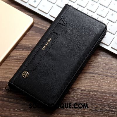 Coque iPhone Se 2020 Nouveau Business Noir Étui En Cuir Cuir Véritable France