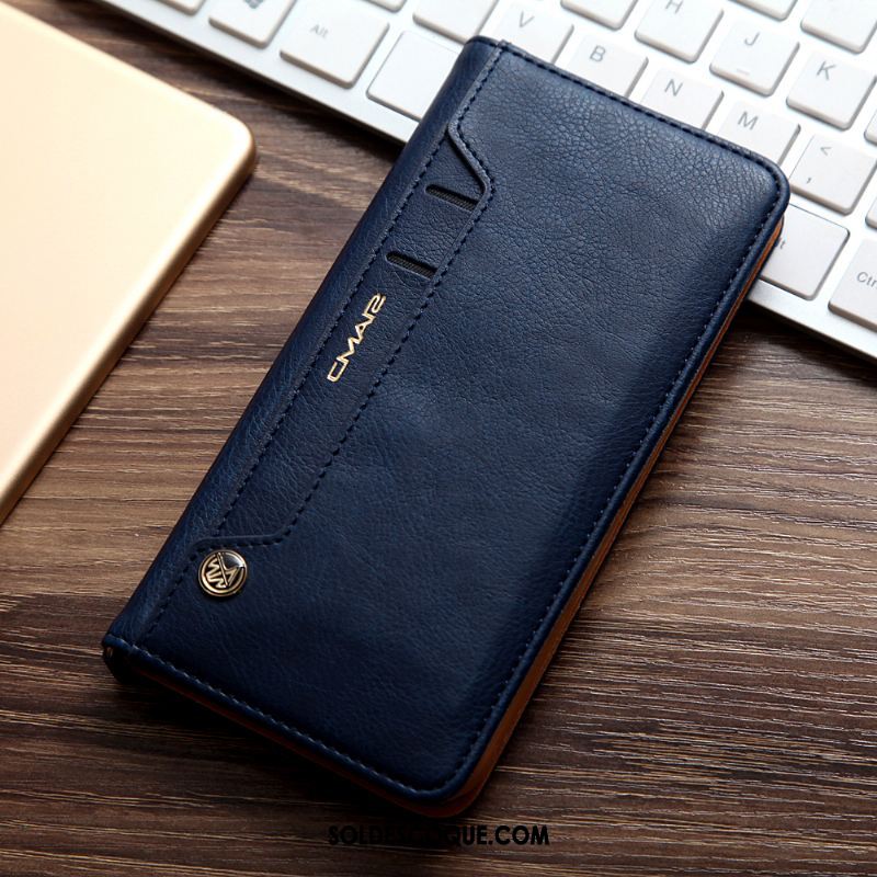 Coque iPhone Se 2020 Nouveau Business Noir Étui En Cuir Cuir Véritable France