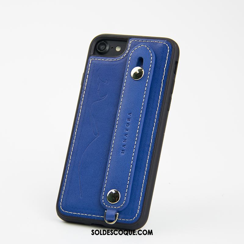 Coque iPhone Se 2020 Support Cuir Cuir Haut Téléphone Portable Cuir Véritable En Vente