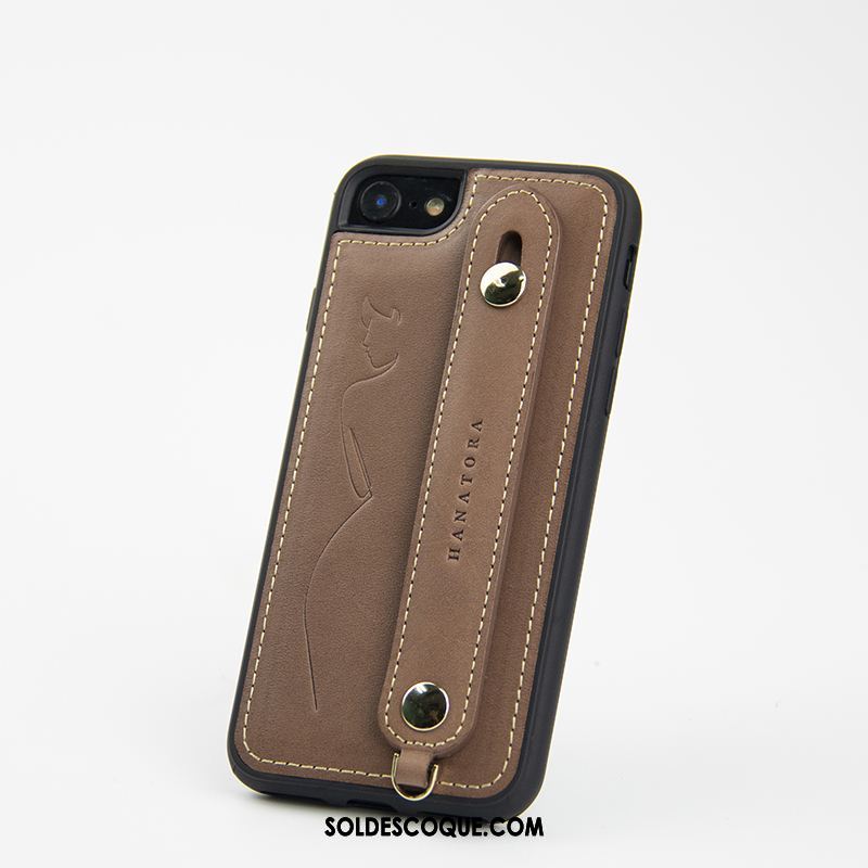 Coque iPhone Se 2020 Support Cuir Cuir Haut Téléphone Portable Cuir Véritable En Vente