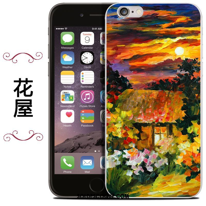 Coque iPhone Se 2020 Téléphone Portable Sac Silicone Protection Peinture À L'huile En Ligne