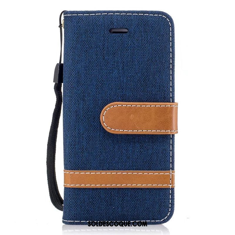 Coque iPhone Se 2020 Téléphone Portable Étui En Cuir Protection Portefeuille Bleu Soldes