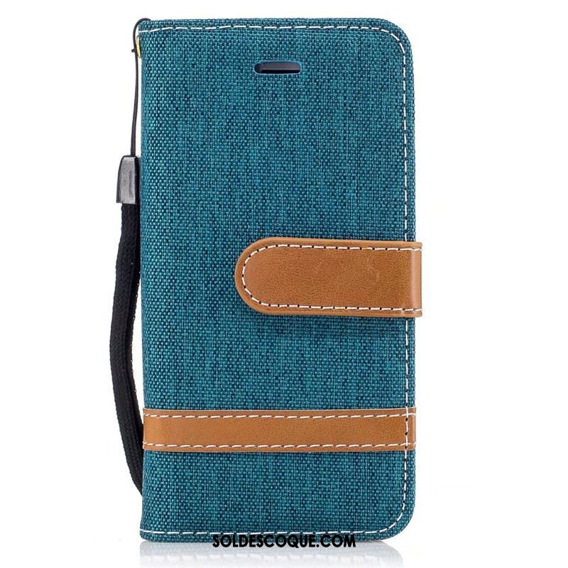 Coque iPhone Se 2020 Téléphone Portable Étui En Cuir Protection Portefeuille Bleu Soldes