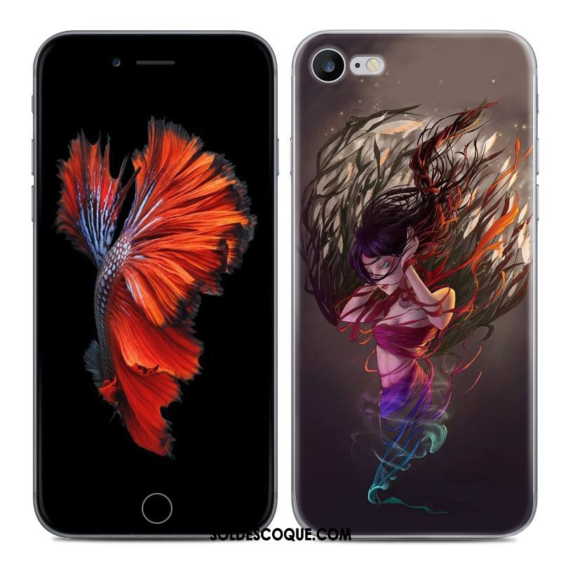 Coque iPhone Se 2020 Étui Constellation Téléphone Portable Fluide Doux Peinture Housse En Vente