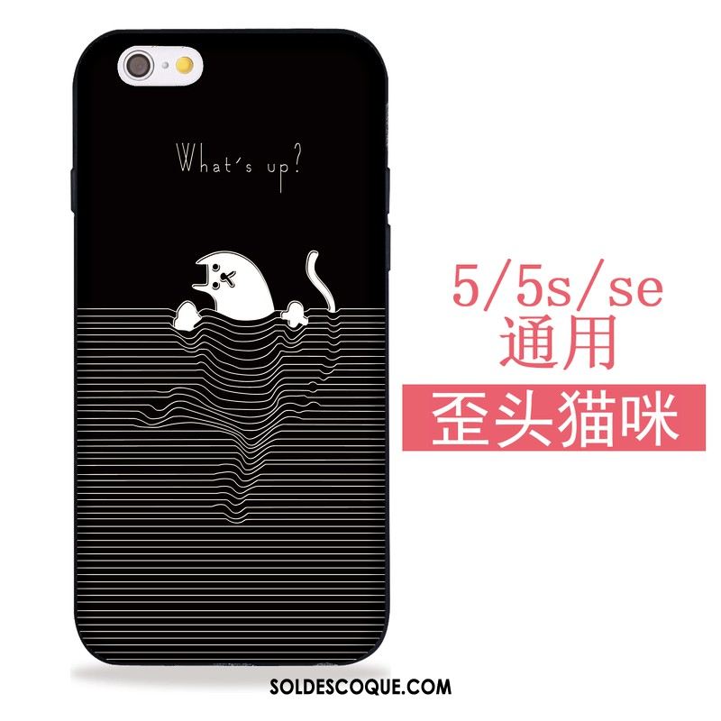 Coque iPhone Se Créatif Chat Tout Compris Étui Noir Housse En Ligne