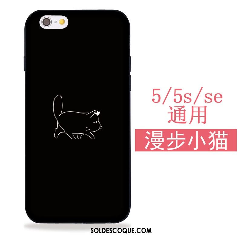 Coque iPhone Se Créatif Chat Tout Compris Étui Noir Housse En Ligne