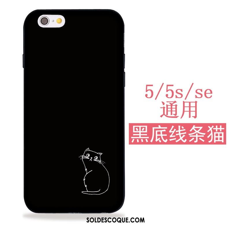 Coque iPhone Se Créatif Chat Tout Compris Étui Noir Housse En Ligne