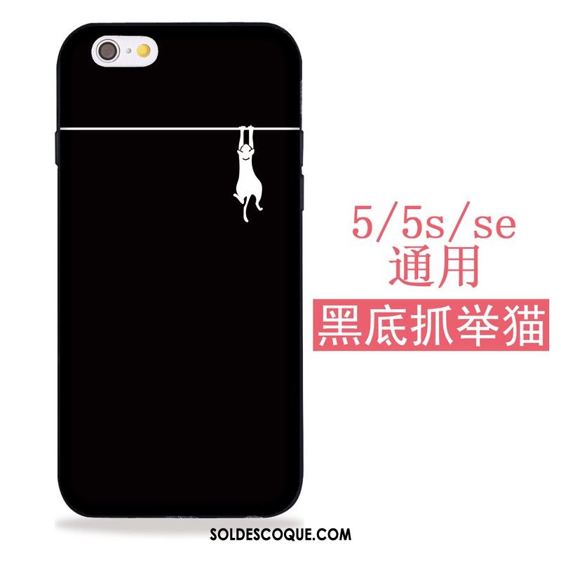 Coque iPhone Se Créatif Chat Tout Compris Étui Noir Housse En Ligne