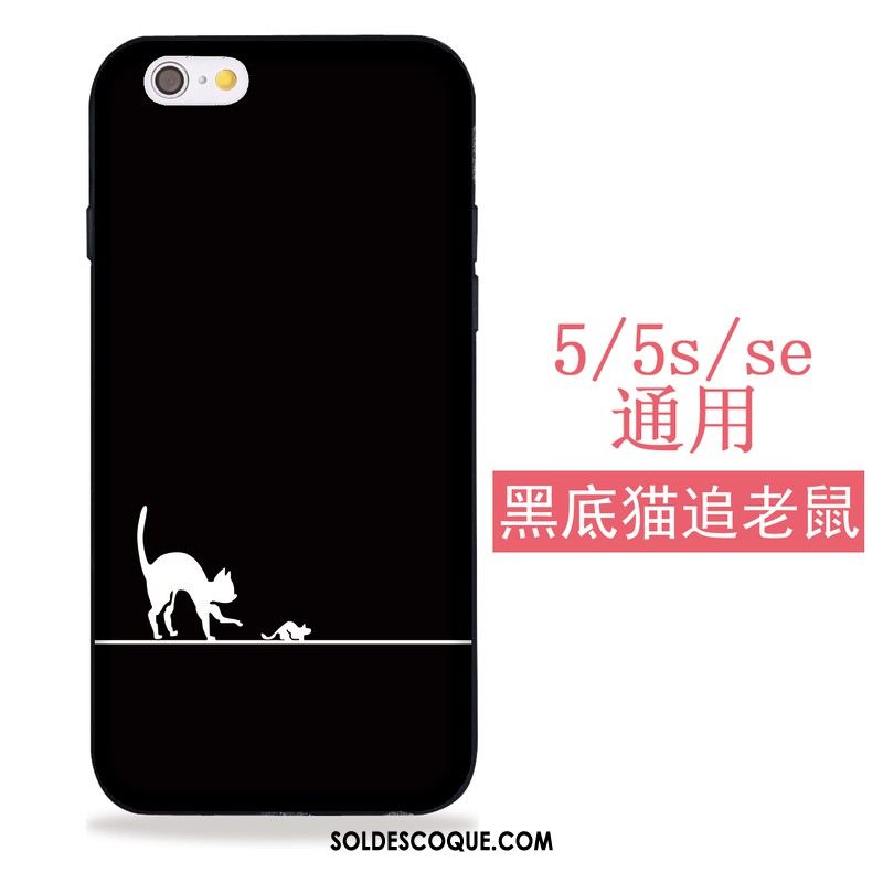 Coque iPhone Se Créatif Chat Tout Compris Étui Noir Housse En Ligne