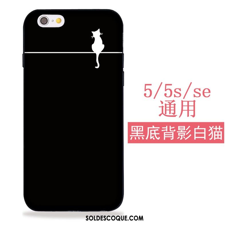 Coque iPhone Se Créatif Chat Tout Compris Étui Noir Housse En Ligne