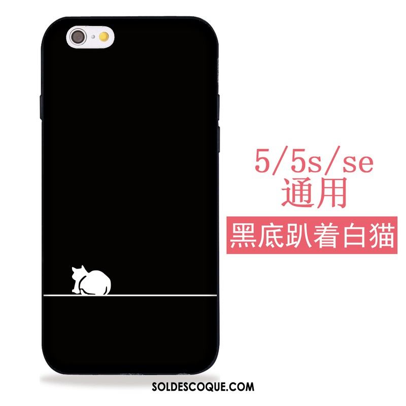 Coque iPhone Se Créatif Chat Tout Compris Étui Noir Housse En Ligne