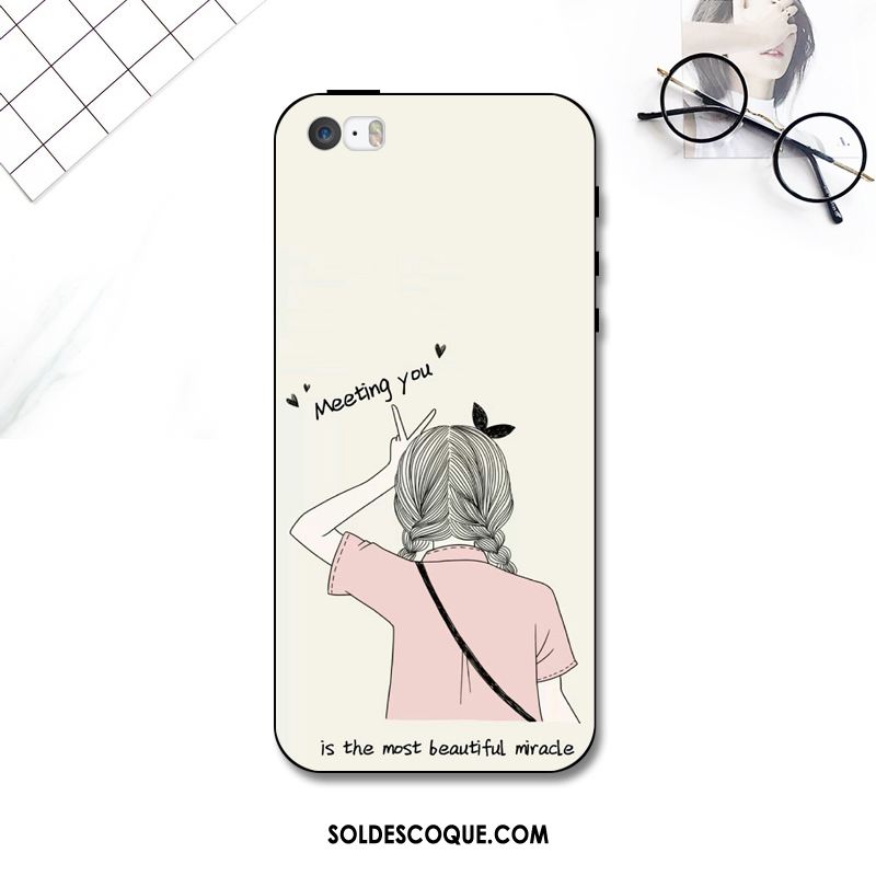 Coque iPhone Se Créatif Fluide Doux Silicone Tendance Gaufrage En Vente