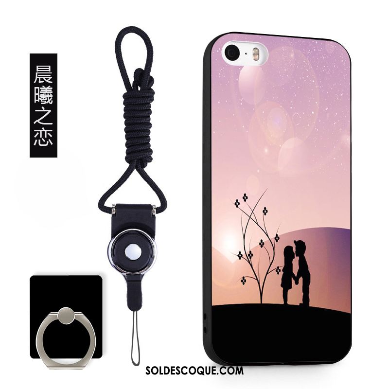 Coque iPhone Se Dessin Animé Violet Étui Protection Fluide Doux Soldes