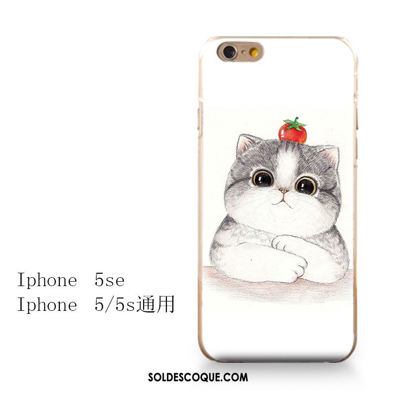 Coque iPhone Se Incassable Tout Compris Blanc Chat Gaufrage Pas Cher