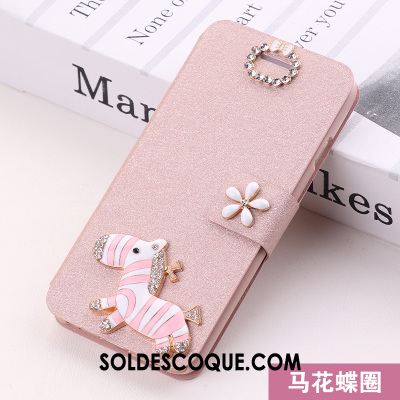 Coque iPhone Se Incassable Étui En Cuir Strass Protection Blanc Pas Cher