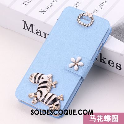 Coque iPhone Se Incassable Étui En Cuir Strass Protection Blanc Pas Cher