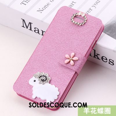 Coque iPhone Se Incassable Étui En Cuir Strass Protection Blanc Pas Cher