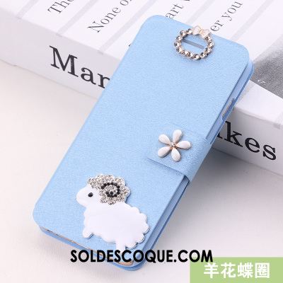 Coque iPhone Se Incassable Étui En Cuir Strass Protection Blanc Pas Cher