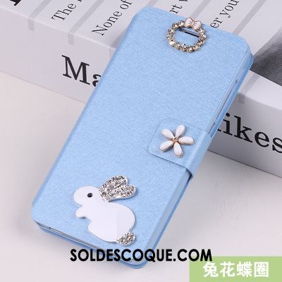 Coque iPhone Se Incassable Étui En Cuir Strass Protection Blanc Pas Cher