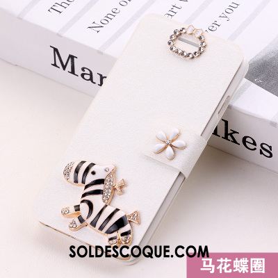 Coque iPhone Se Incassable Étui En Cuir Strass Protection Blanc Pas Cher