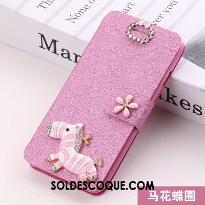 Coque iPhone Se Incassable Étui En Cuir Strass Protection Blanc Pas Cher