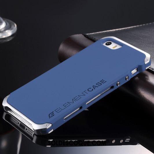 Coque iPhone Se Métal Personnalité Border Argent Tendance Soldes