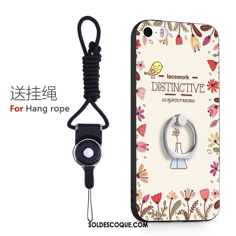 Coque iPhone Se Ornements Suspendus Rose Tout Compris Étui Anneau Soldes