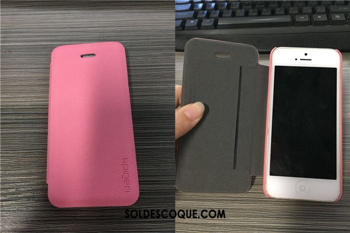 Coque iPhone Se Vert Une Agrafe Étui Étui En Cuir Tendance En Ligne