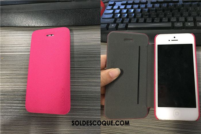 Coque iPhone Se Vert Une Agrafe Étui Étui En Cuir Tendance En Ligne