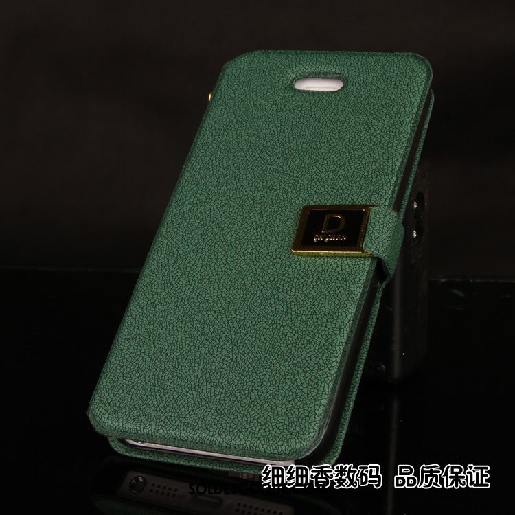 Coque iPhone Se Vert Une Agrafe Étui Étui En Cuir Tendance En Ligne