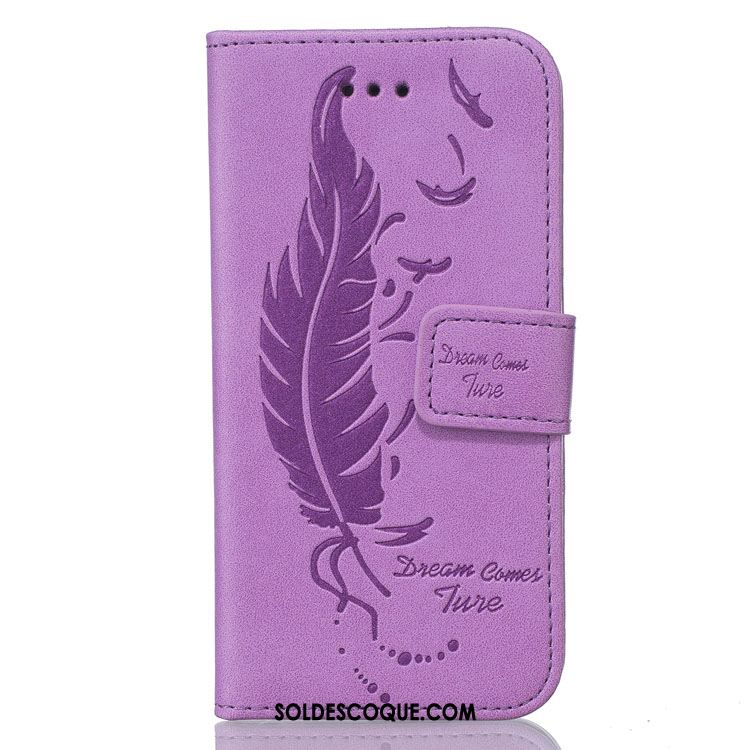 Coque iPhone Se Étui En Cuir En Relief Plume Protection Fluide Doux Housse Soldes