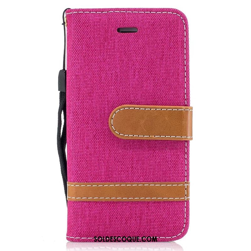 Coque iPhone Se Étui En Cuir Protection Téléphone Portable En Denim Kaki En Ligne