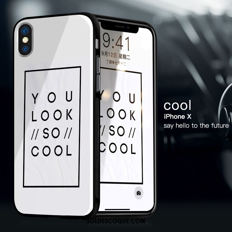 Coque iPhone X Amoureux Blanc Tout Compris Nouveau Verre Soldes