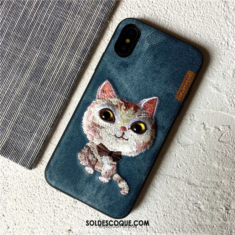 Coque iPhone X Amoureux Téléphone Portable Incassable Broderie Tout Compris Housse En Vente