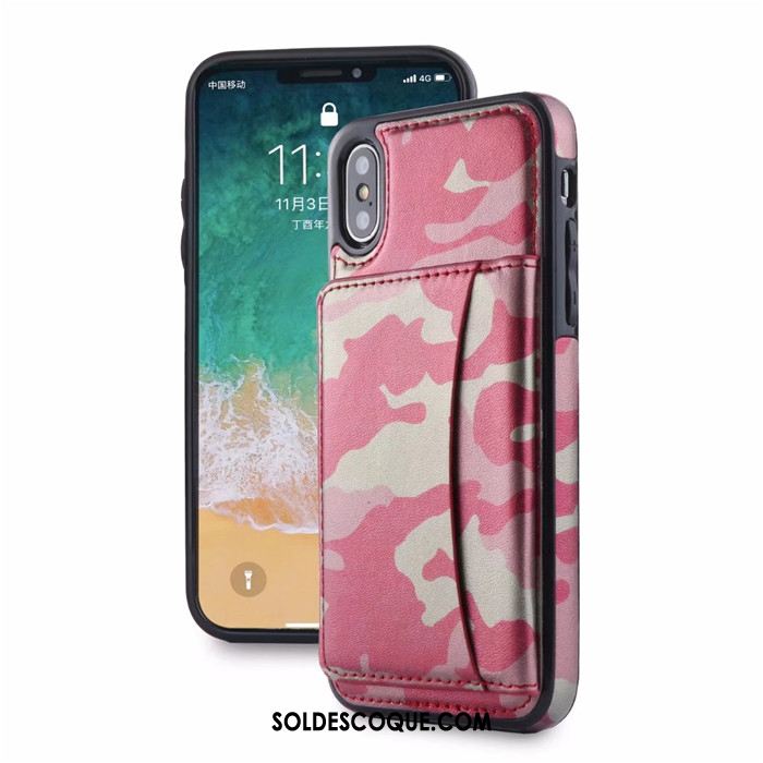 Coque iPhone X Carte Camouflage Classic Étui En Cuir Téléphone Portable Pas Cher