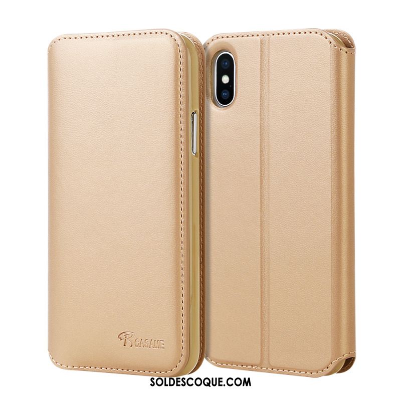 Coque iPhone X Cuir Véritable Téléphone Portable Carte Protection Étui En Cuir En Vente