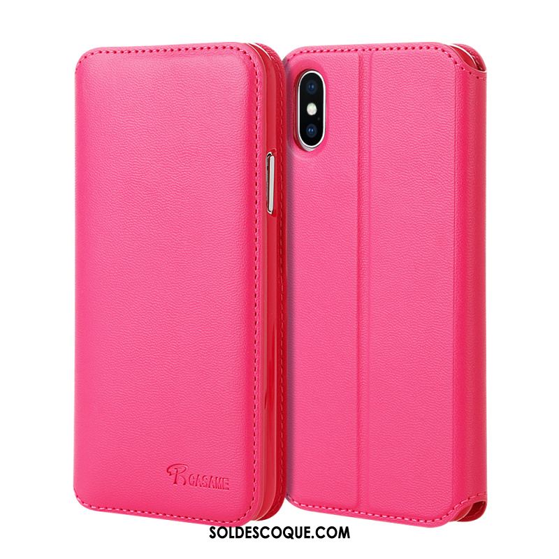 Coque iPhone X Cuir Véritable Téléphone Portable Carte Protection Étui En Cuir En Vente