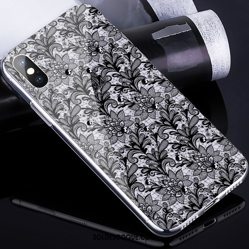 Coque iPhone X Dentelle Incassable Fluide Doux Téléphone Portable Pu Housse En Ligne