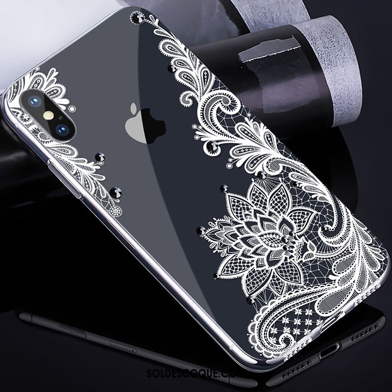 Coque iPhone X Dentelle Incassable Fluide Doux Téléphone Portable Pu Housse En Ligne