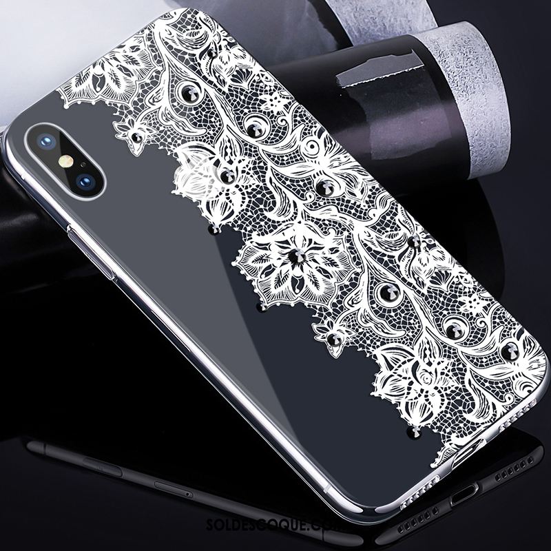 Coque iPhone X Dentelle Incassable Fluide Doux Téléphone Portable Pu Housse En Ligne