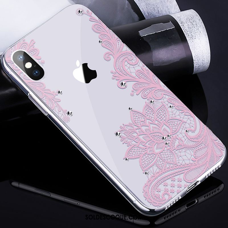 Coque iPhone X Dentelle Incassable Fluide Doux Téléphone Portable Pu Housse En Ligne