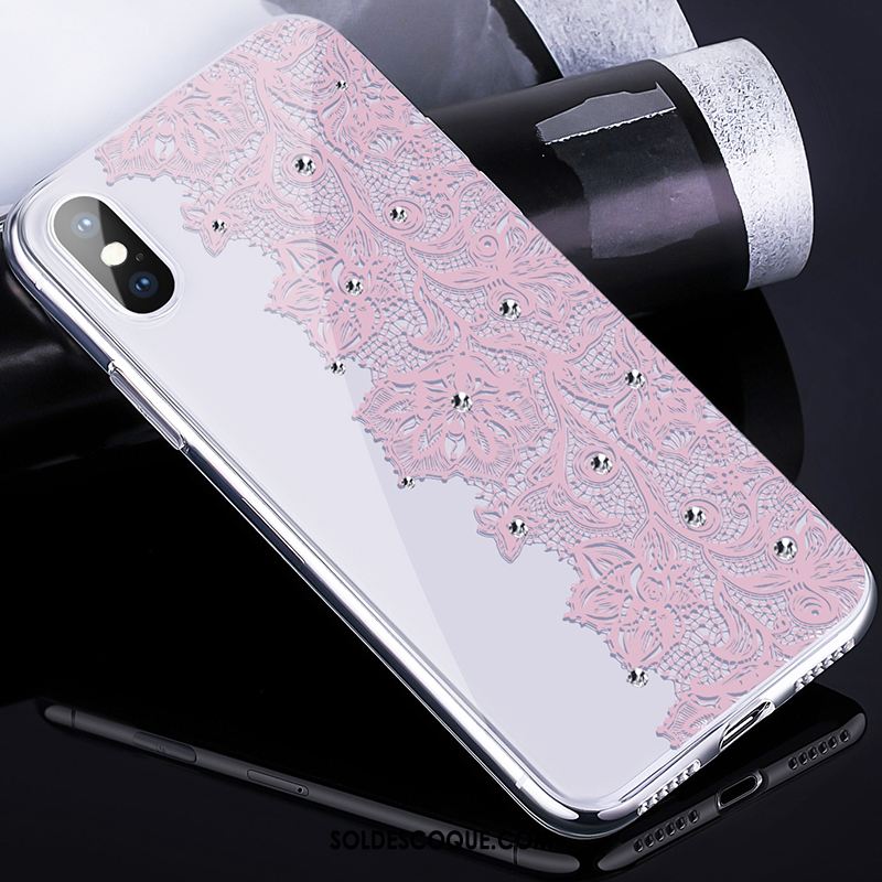 Coque iPhone X Dentelle Incassable Fluide Doux Téléphone Portable Pu Housse En Ligne