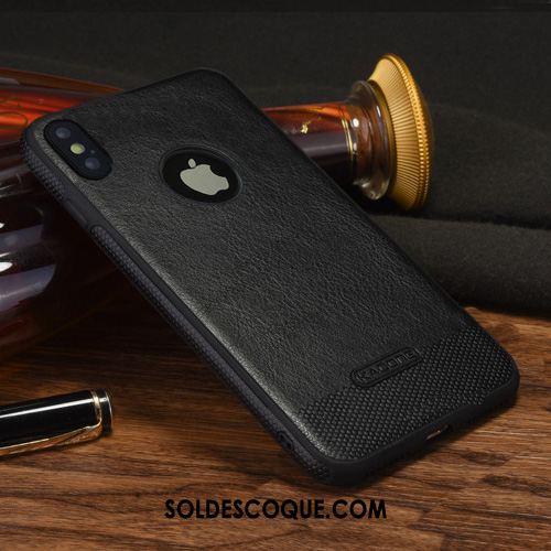 Coque iPhone X Légères Nouveau Étui Incassable Cuir Véritable Housse Pas Cher