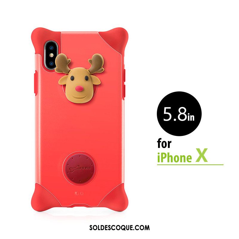 Coque iPhone X Net Rouge Nouveau Fluide Doux Bleu Ornements Suspendus France