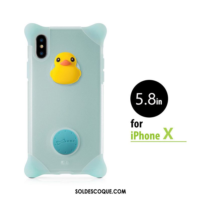 Coque iPhone X Net Rouge Nouveau Fluide Doux Bleu Ornements Suspendus France