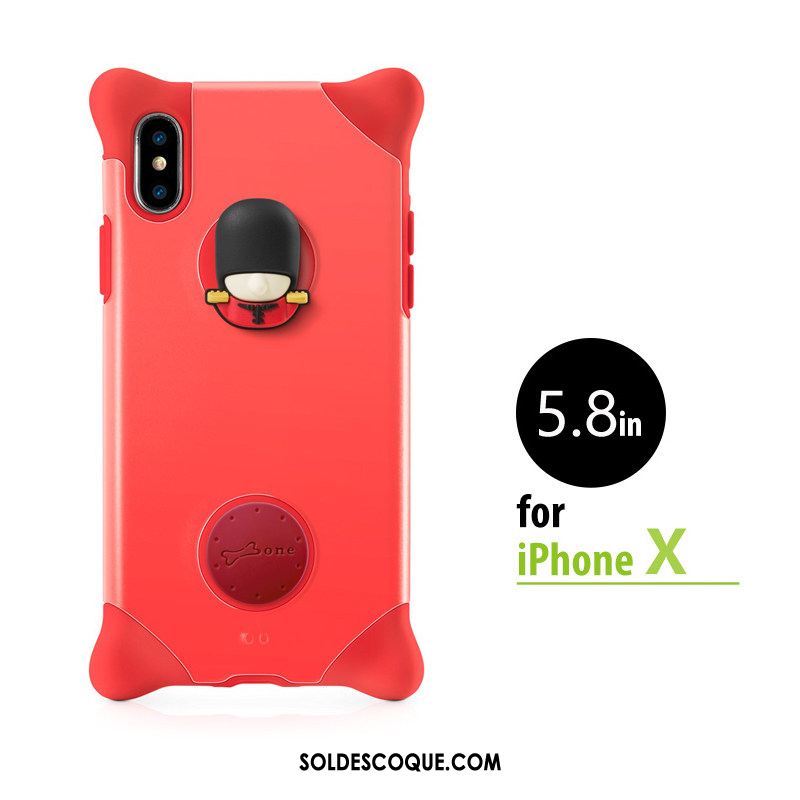 Coque iPhone X Net Rouge Nouveau Fluide Doux Bleu Ornements Suspendus France