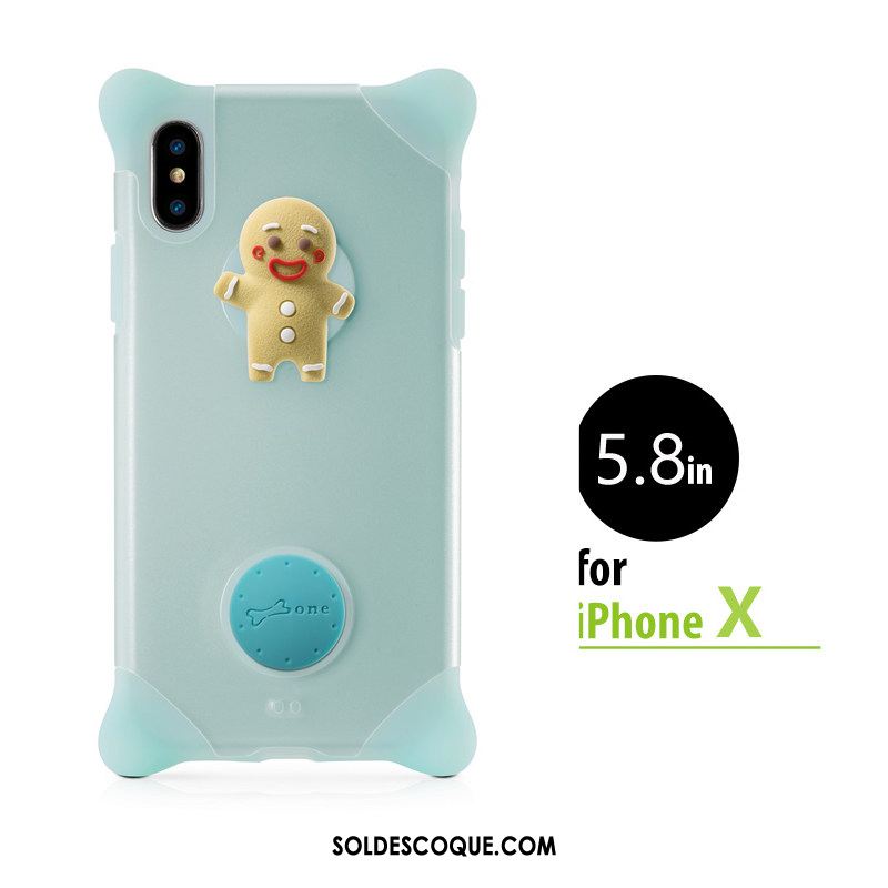 Coque iPhone X Net Rouge Nouveau Fluide Doux Bleu Ornements Suspendus France