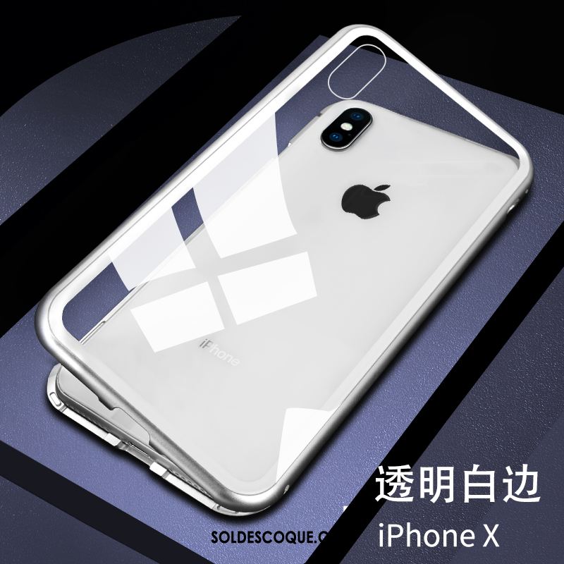 Coque iPhone X Noir Téléphone Portable Étui Transparent Luxe Pas Cher